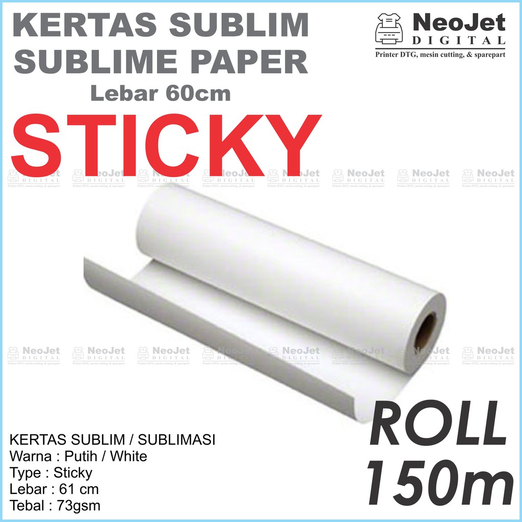 Jual Kertas Sublim Roll Sublimasi Sublimation Sticky Lebar 60cm