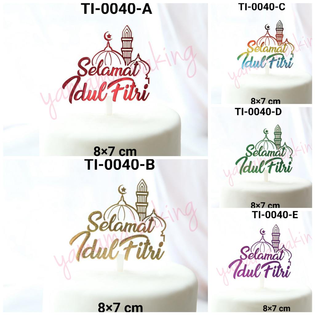 Jual Gr Ti Cake Topper Hiasan Kue Tulisan Selamat Idul Fitri