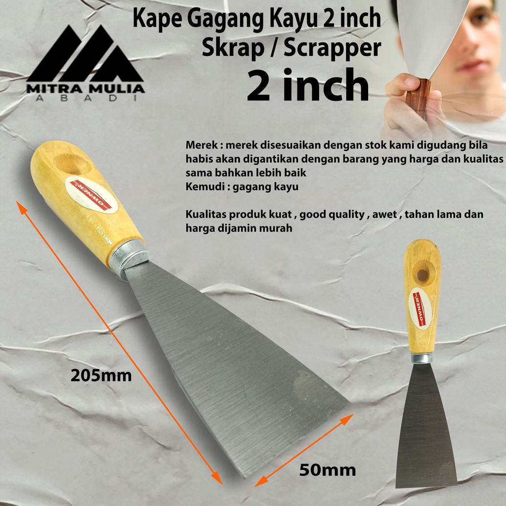 Jual Scrap/ Sekrap-Kape 2 Inch Inci Gagang Kayu | Shopee Indonesia