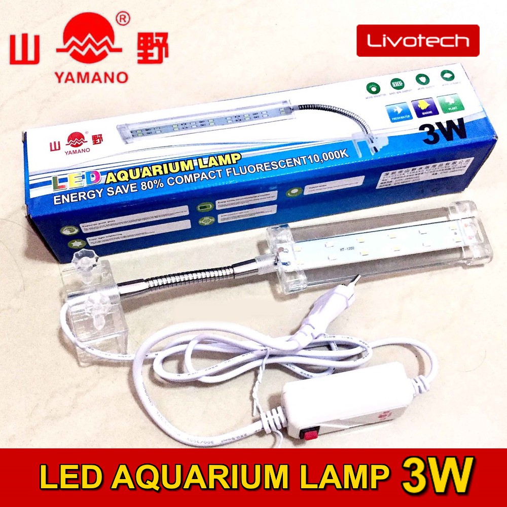 Jual AXON Lampu Led Yamano 3W Jepit Aquascape Aquarium Light 3 watt ...