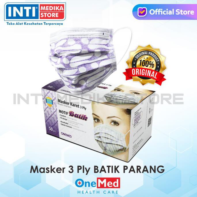 Jual ONEMED - Masker 3 Ply Earloop Surgical BATIK PARANG | Masker Medis ...