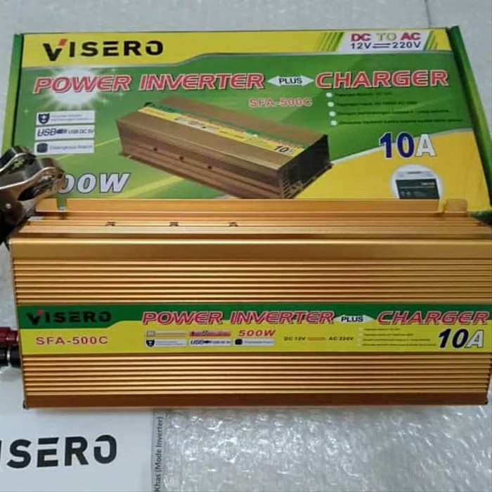 Jual Power Inverter 500 Watt Plus Charger 10A Visero Sfa 500C Termurah