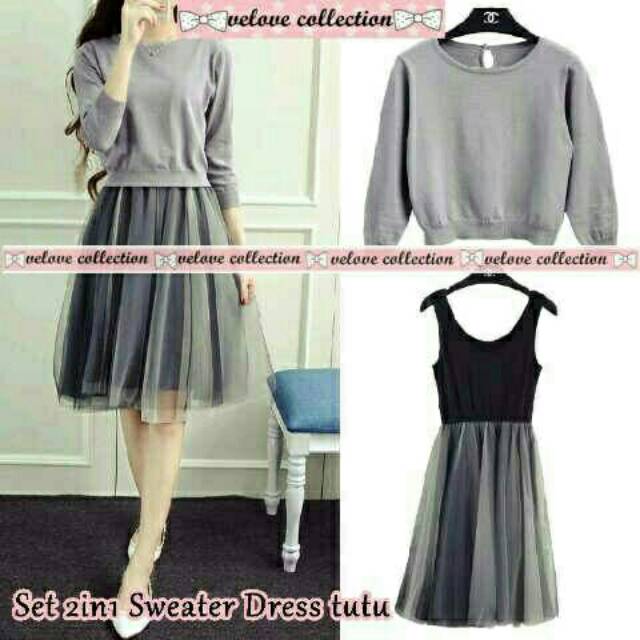 Jual VS SET SWEATER DRESS TUTU GIL Shopee Indonesia