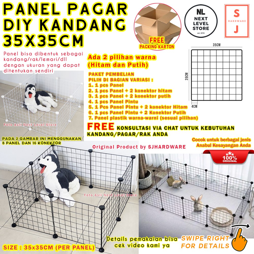 Jual Kandang Kucing Anjing Kelinci Pagar Besi Rabbit Dog Cat Pet Cage ...