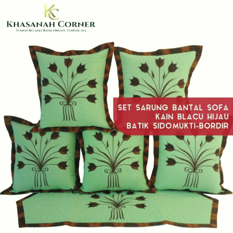 Jual Set Sarung Bantal Sofa Kursi Taplak Meja Full Batik Blacu Katun