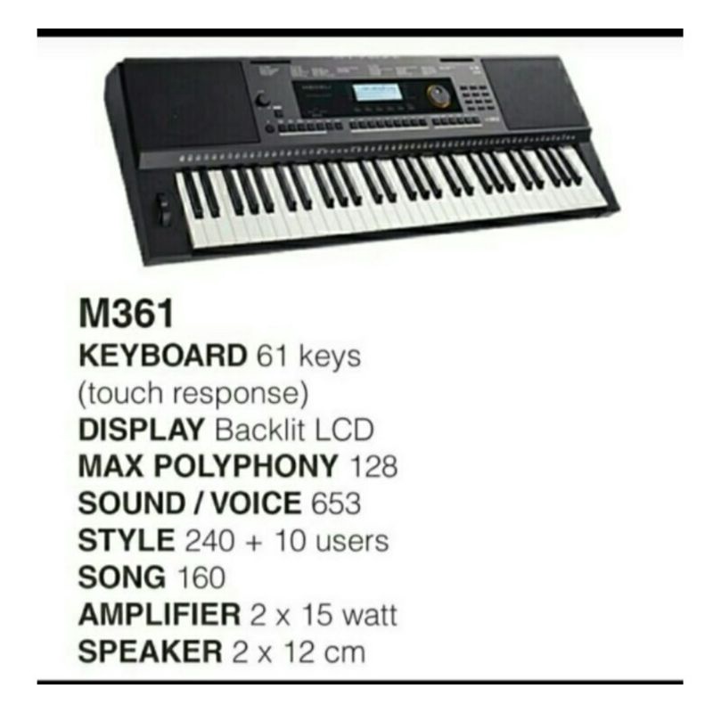 Jual Keyboard Medeli M361 Indonesian style lengkap, teknologi keyboard ...