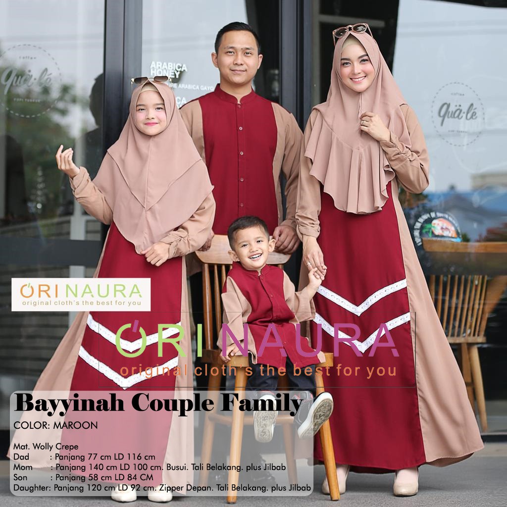 Jual bayyinah couple family I baju muslim couple family I baju seragam