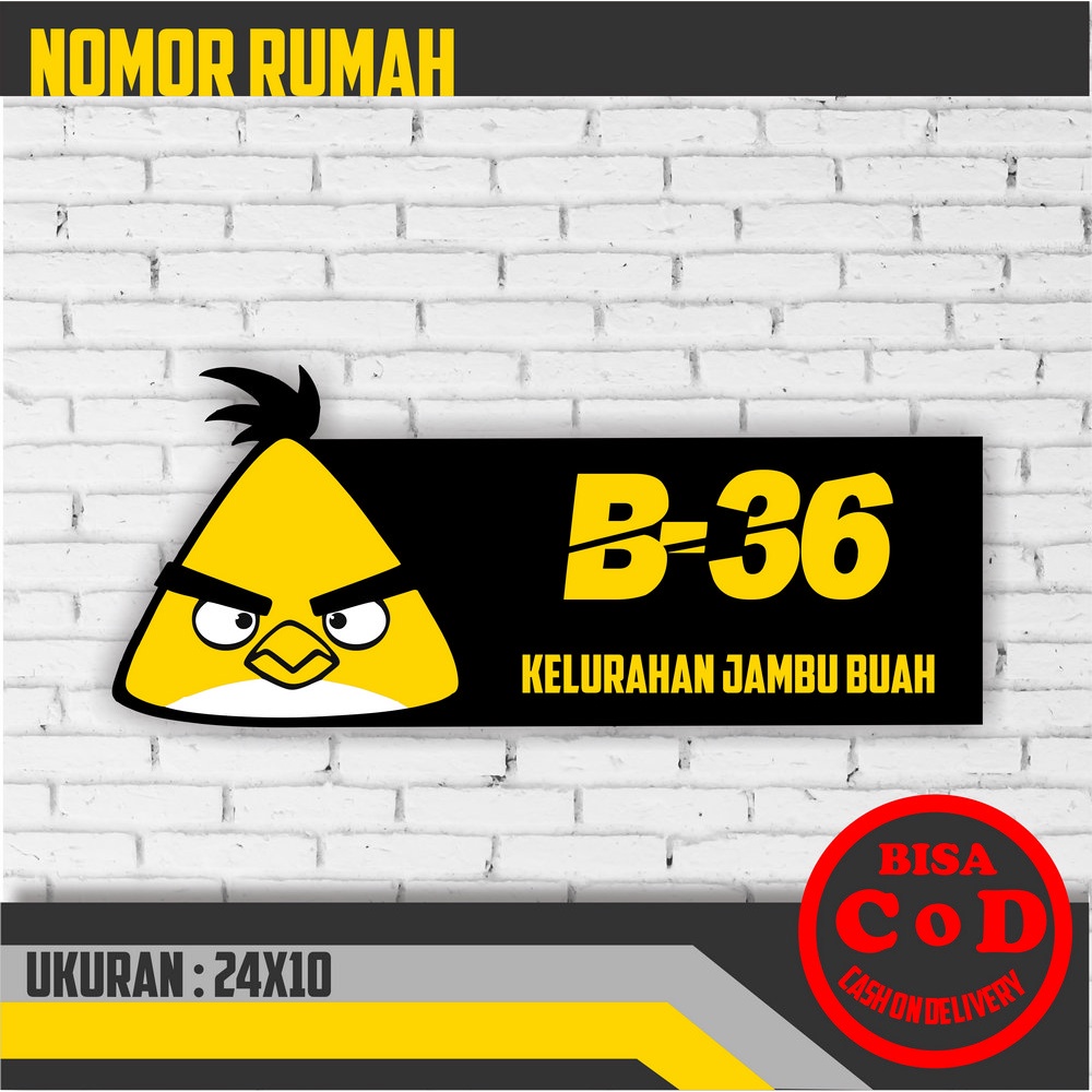 Jual NOMOR RUMAH AKRILIK/ACRYLIC KARTUN TIMBUL MINIMALIS UNIK|CANTIK