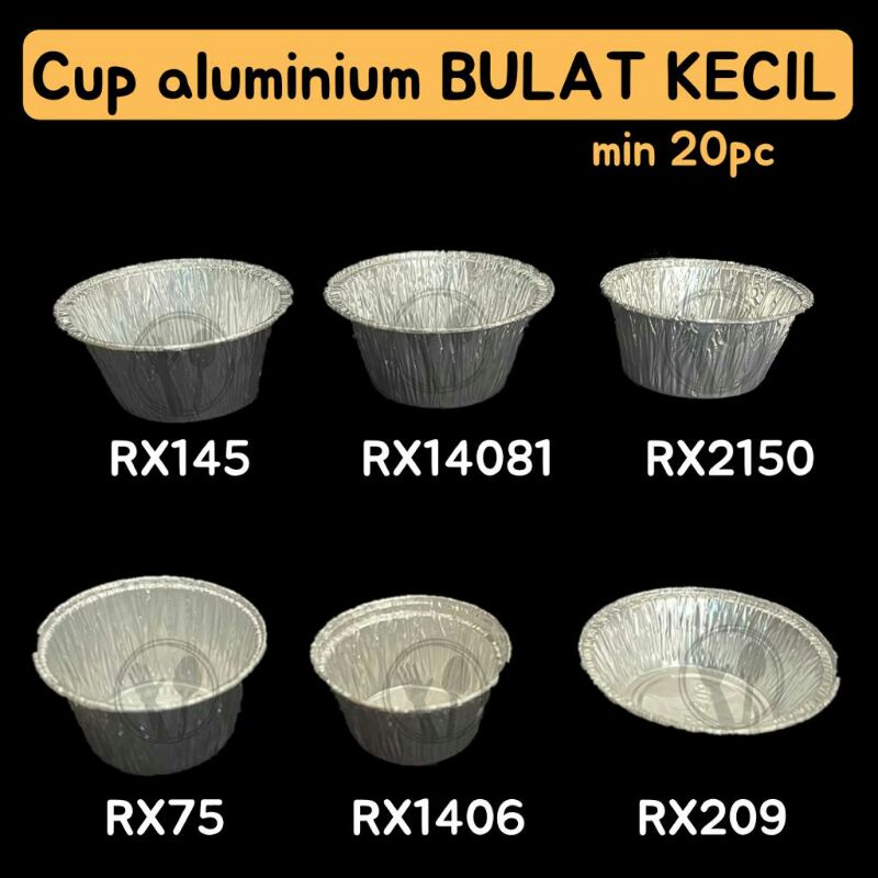 Jual CUP ALUMUNIUM BULAT KECIL MANGKOK ALU TRAY ALU TRAY FOIL TRAY ALU ...
