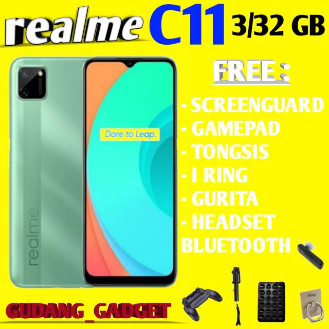 Realme C11 (32 Gb, 3G Ram) Android 10 realme UI 1.0 | Octa-core PowerVR  GE8320 | Dual 13 MP, flash LED de 2 MP, 1080p a 30fps | Li-Po 5000 mAh 