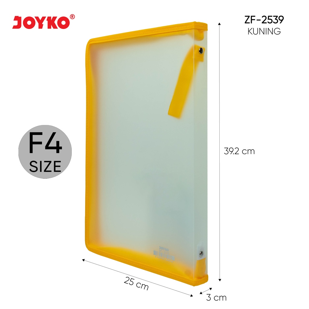 Jual Zipper File Map Plastik Resleting Joyko ZF-2539 F4 - Merah ...