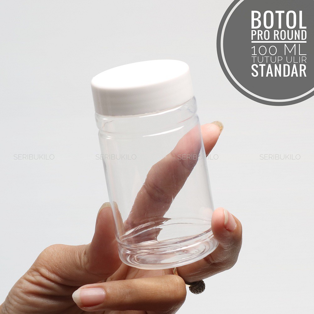 Jual Botol Pro Round 100 ml - Tutup Ulir Putih | Shopee Indonesia