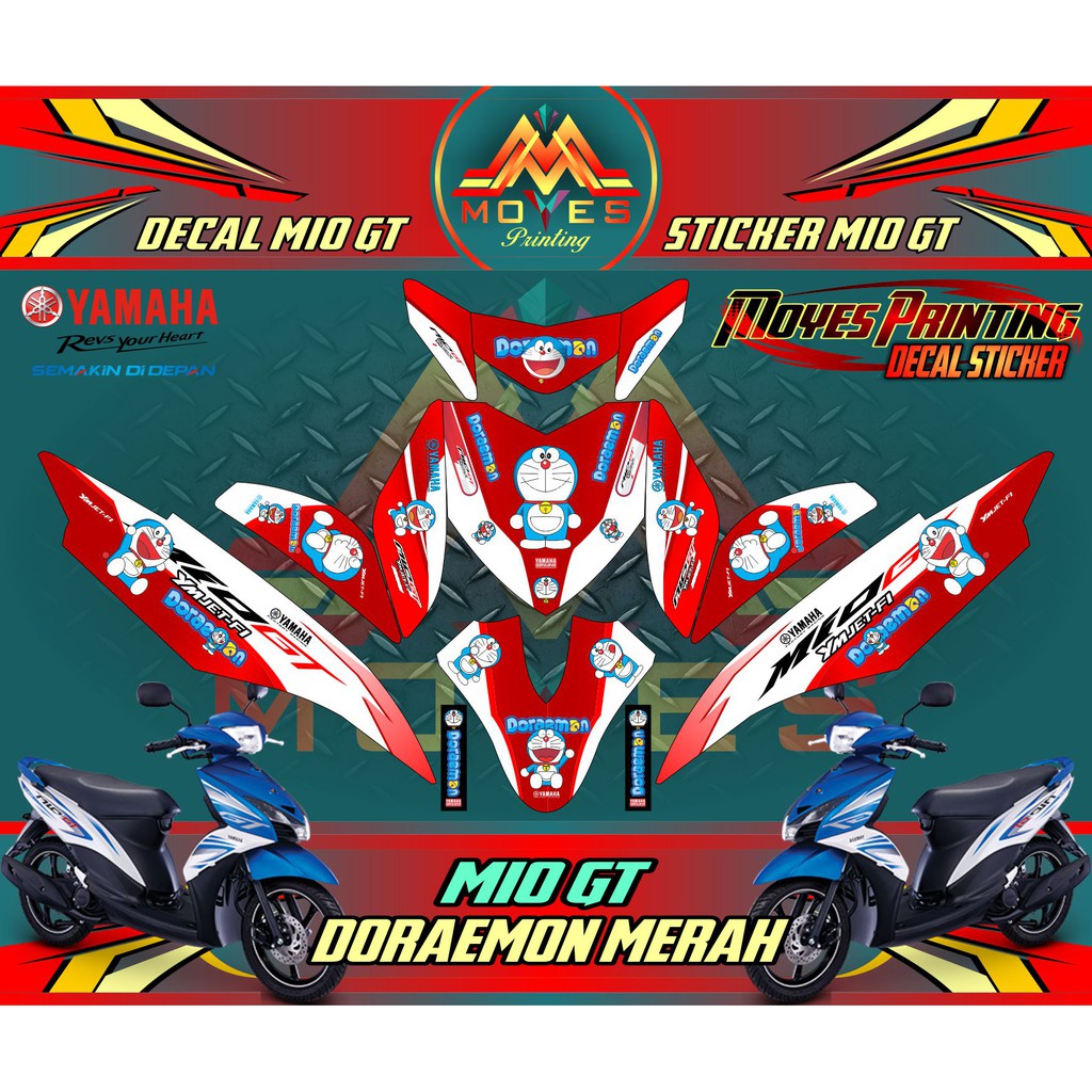 Jual Decal Yamaha Mio GT Sticker Full Body Mio GT Doraemon Merah ...