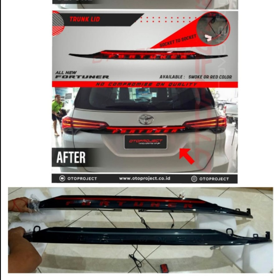 Jual Trunklid Pintu Belakang Bagasi Nyala Led Toyota All New Fortuner Up Hitam Shopee