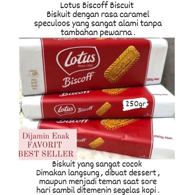 Jual Lotus Biscoff Biskuit Caramel Biscuit 250g Enak Favorite Lotus ...