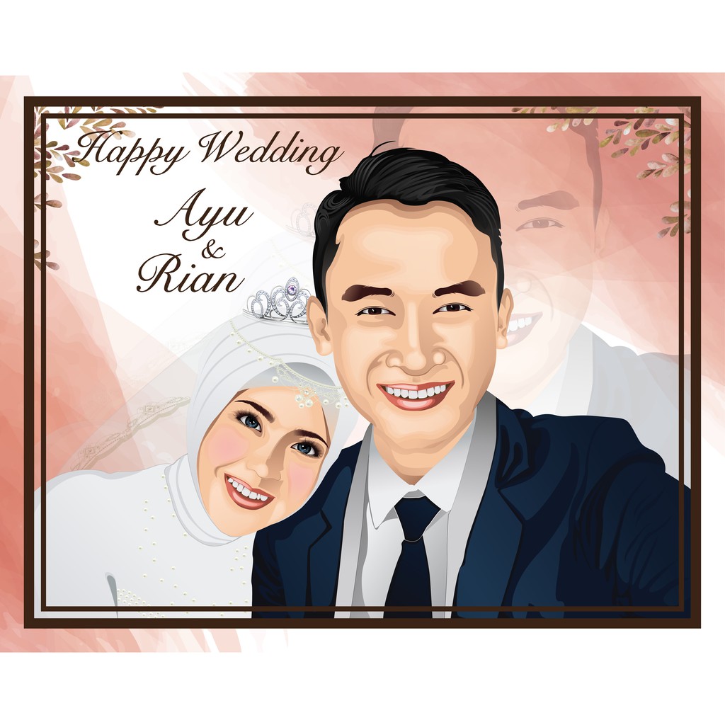 Jual Couple Vector Illustration + Frame 10R | Shopee Indonesia