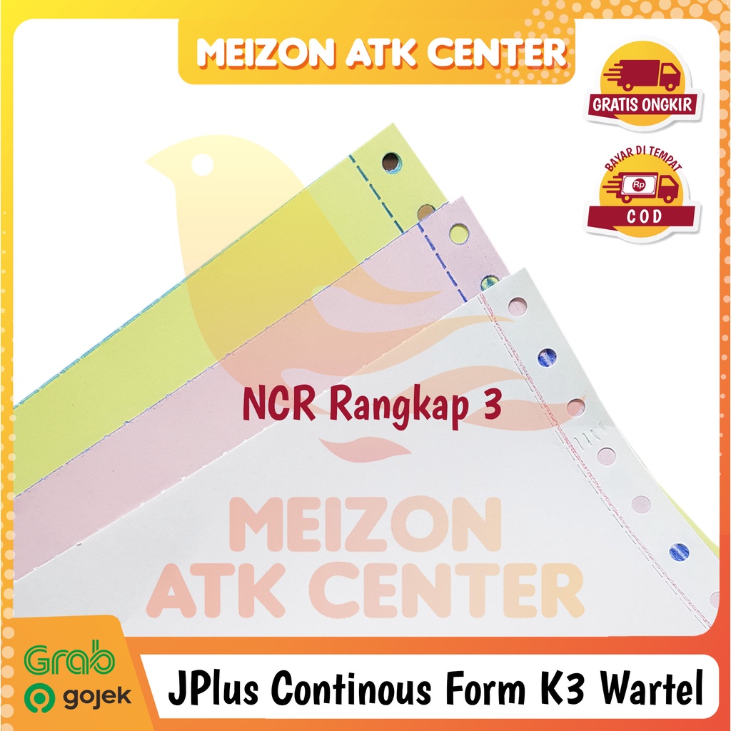 Jual JPLUS Continous Form 91/2 x 11/2 3PLY/2 (K3 WARTEL JPLUS) NCR ...