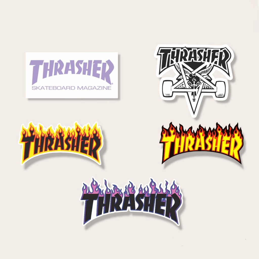 Jual STICKER PREMIUM THRASHER stiker brand premium SKATE sticker tahan air dan gores Shopee Indonesia