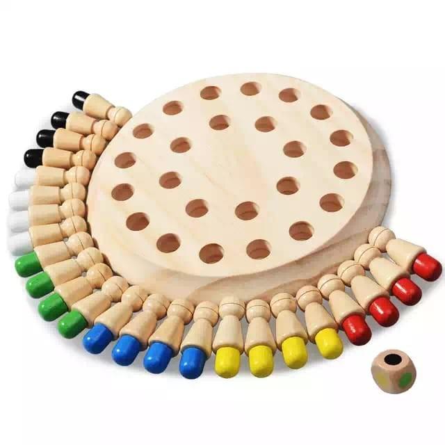 Jual Memory Chess Mainan Edukasi Anak Papan Catur Warna Bahan Kayu ...