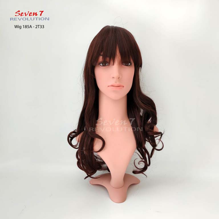 Jual Wig Rambut Palsu Panjang Curly Natural Poni Depan Pendek 185a