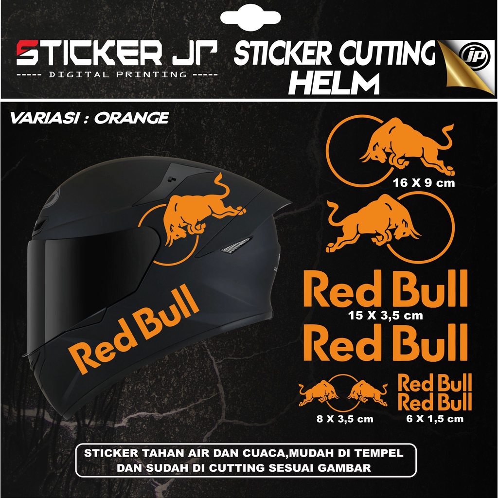 Jual Stiker Helm Full Face - Cutting Sticker helem FullFace RedBull ...