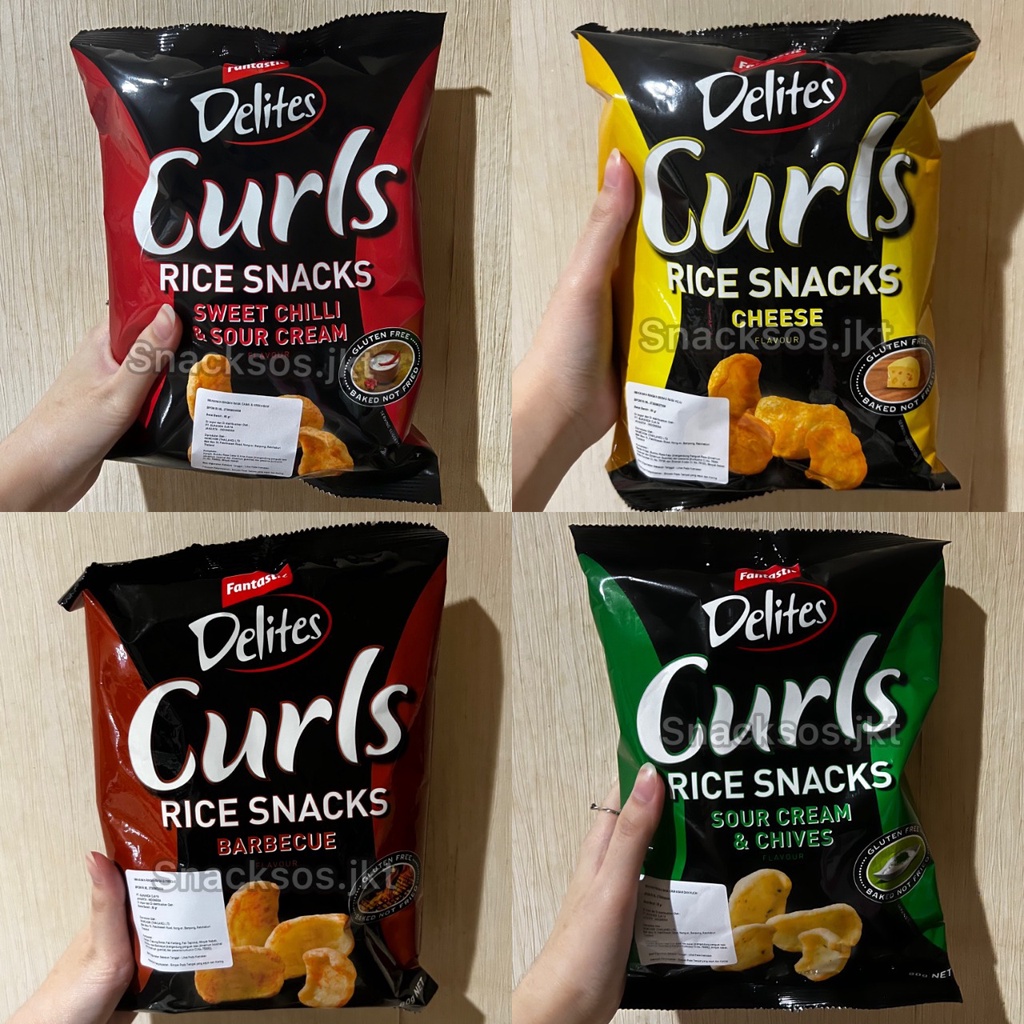 Jual FANTASTIC DELITES CURLS RICE SNACKS CHIPS CHEESE / SOUR CREAM CHIVES / BARBECUE / SWEET