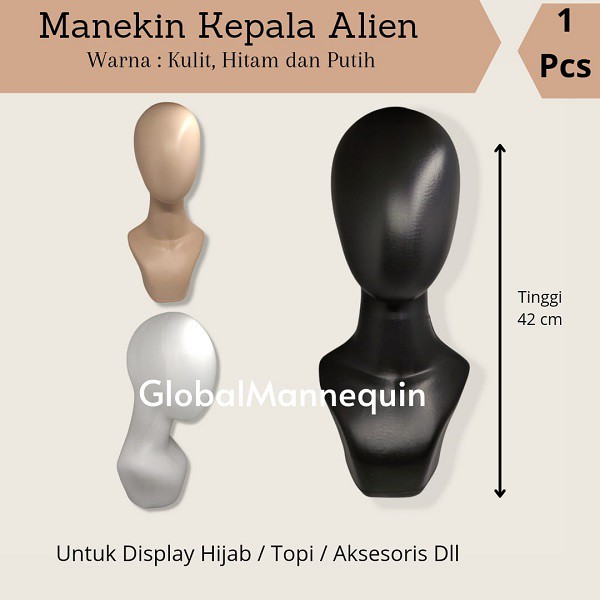 Jual Manekin Kepala Alien/ Manekin Kepala Polos ( Patung Jilbab