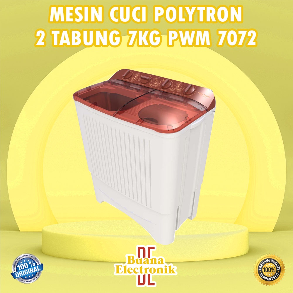 Jual MESIN CUCI POLYTRON 2 TABUNG PWM 7072 ORIGINAL TUTUP TRANSPARAN ...