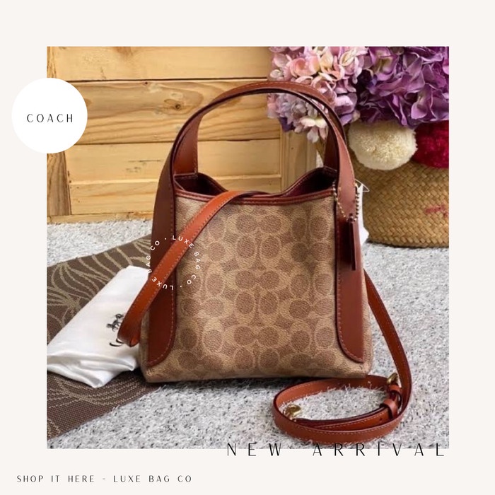 Coach 79251 Hadley Hobo 21 In Signature Canvas Tan Rust