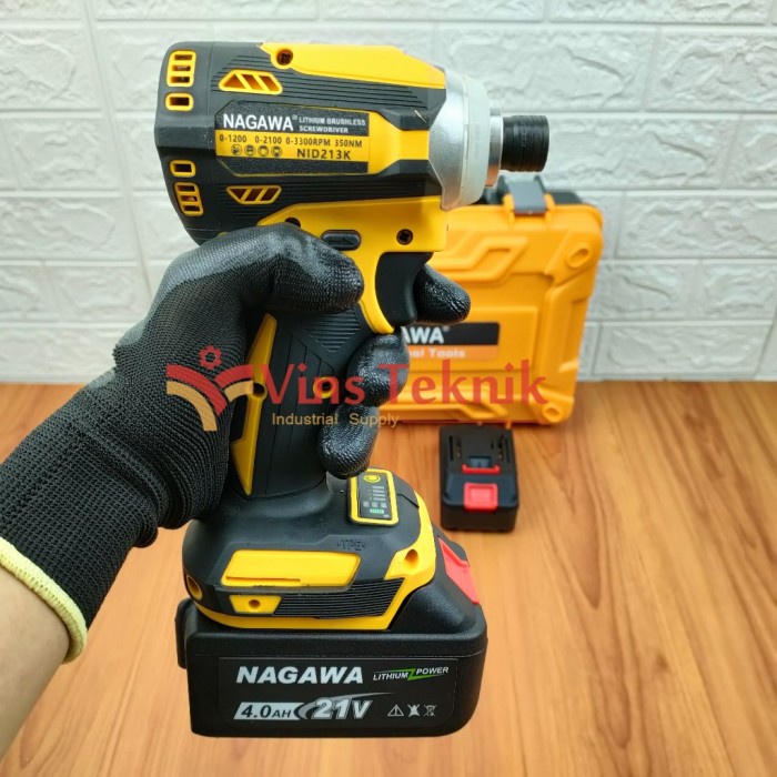 Jual Mesin Bor Obeng Cordless Brushless Impact Screw Driver Nagawa Nid K Shopee Indonesia