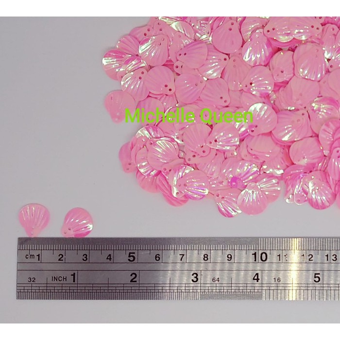 Jual MANIK PAYET PRAKARYA MOTIF KERANG METALIK WARNA PINK 1cm | Shopee ...