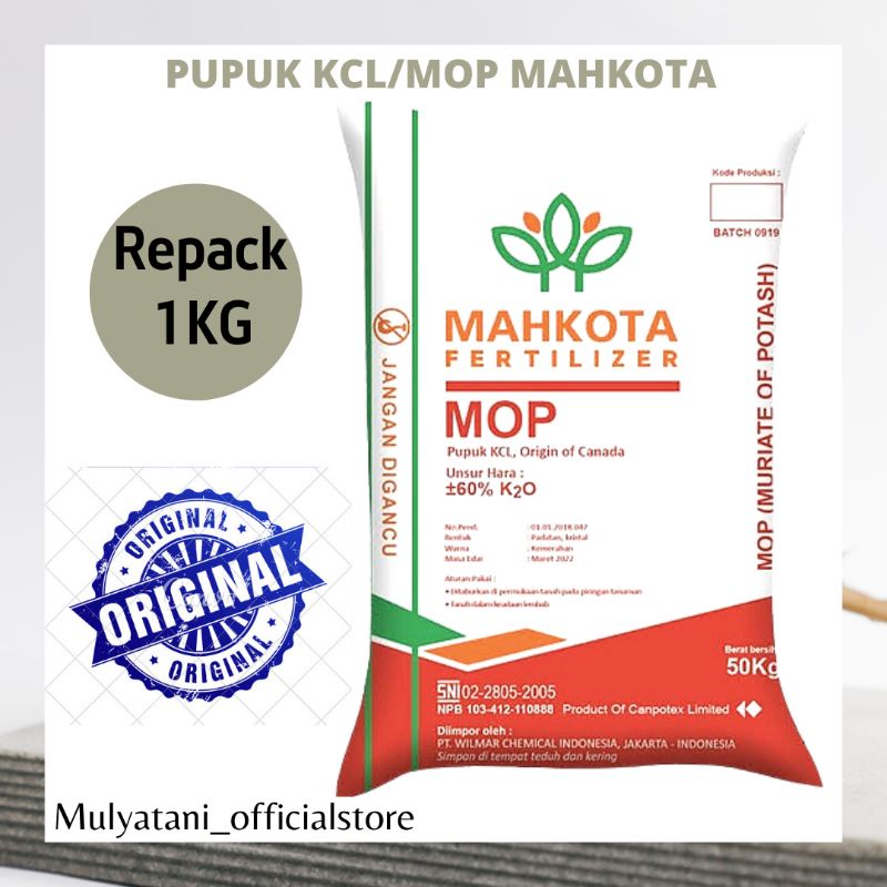 Jual Pupuk Kcl Mahkota Pertalizer Mop Canada Kemasan Repack Kg Original Shopee Indonesia