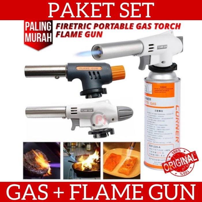 Jual PAKET HEMAT SET Flame Gun Plus Tabung Gas Kaleng Untuk Torch LAS ...