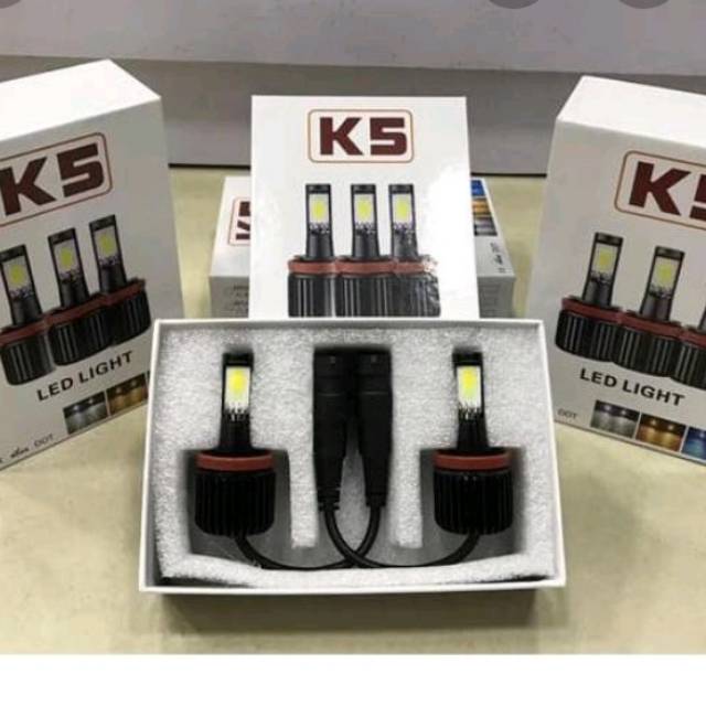 Jual Lampu depan mobil led turbo K5 head lamp 3 warna | Shopee Indonesia