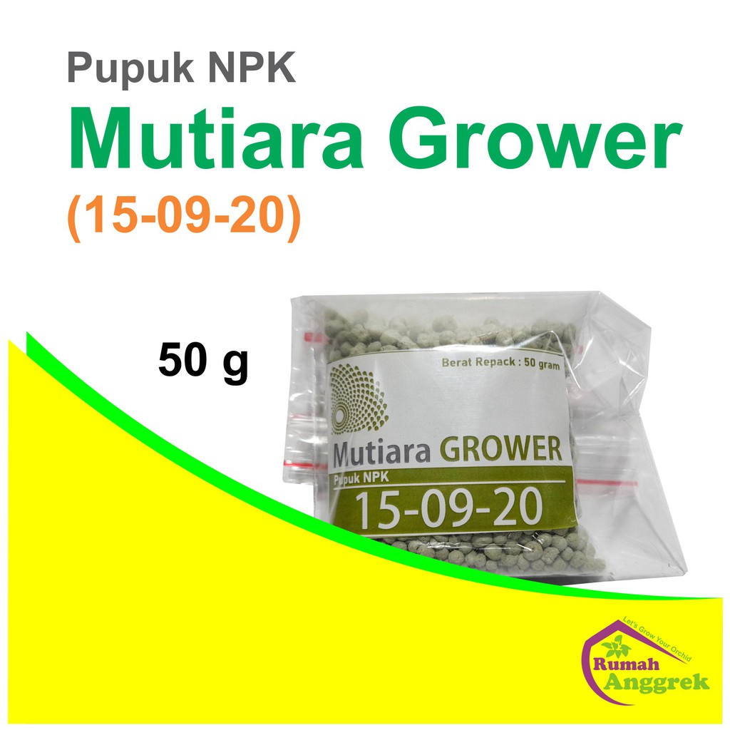 Jual Pupuk Mutiara Grower 15 - 09 -20 Repack 50 G Pupuk Seimbang ...