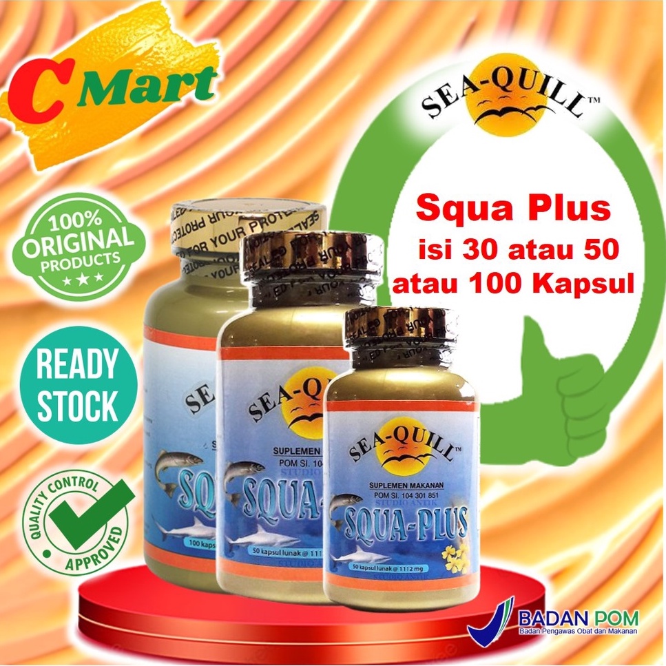 Jual SeaQuill Squa Plus isi 30 Kapsul / 50 Kapsul atau 100 Kapsul