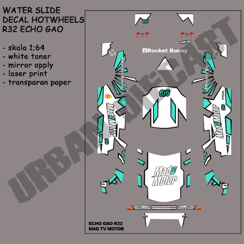 JC-9313 White Toner Waterslide Decals E46 LIGHTSETS Custom 1:64 Hot