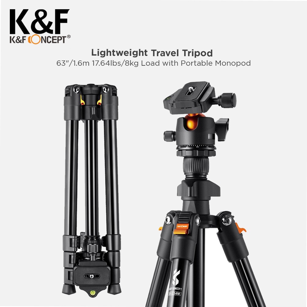 Jual K&F Concept Camera Aluminum Tripod BI234M with Ballhead Kit Shopee Indonesia