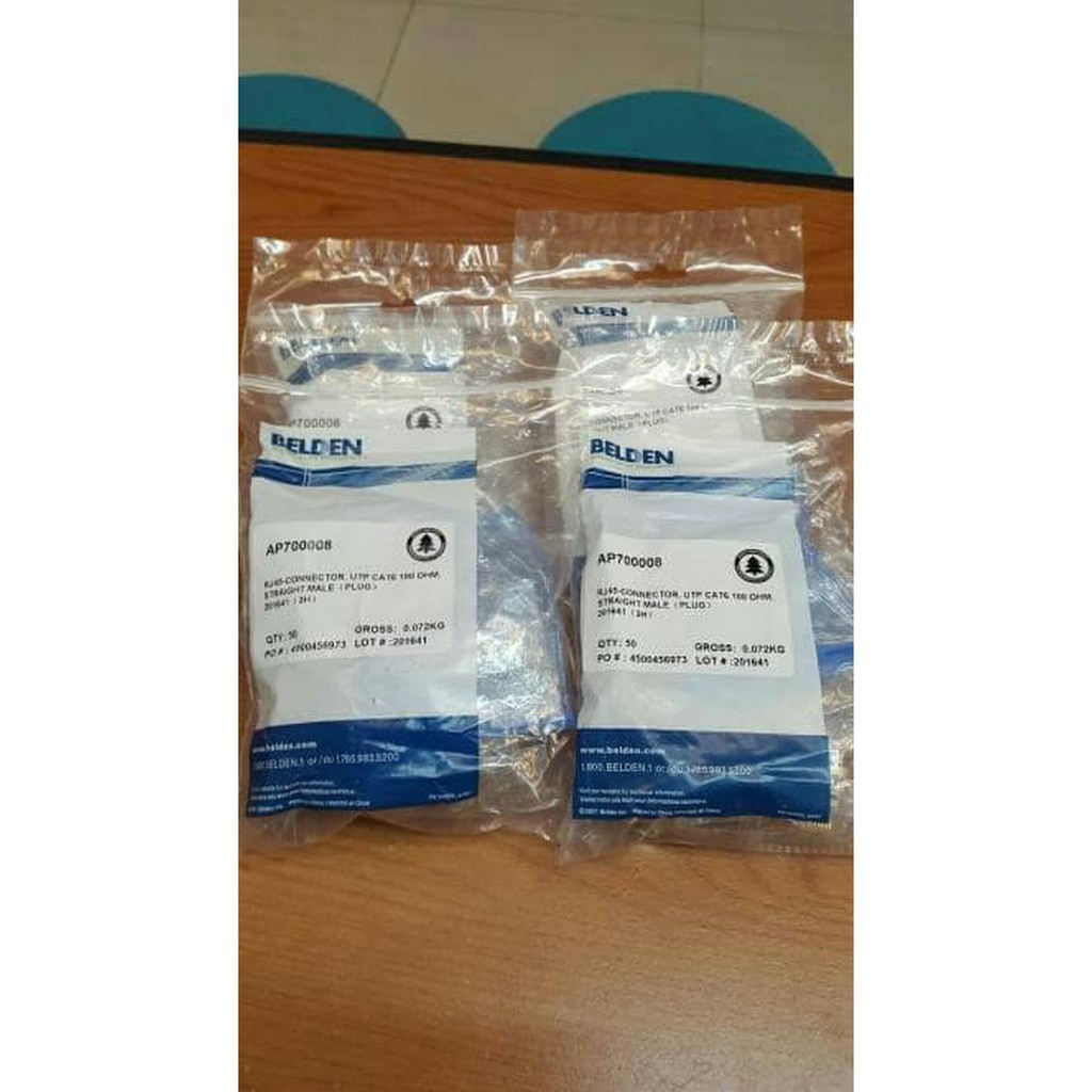 Jual Konektor RJ45 Cat 6 Belden Connector RJ 45 CAT6 1 pack Original ...