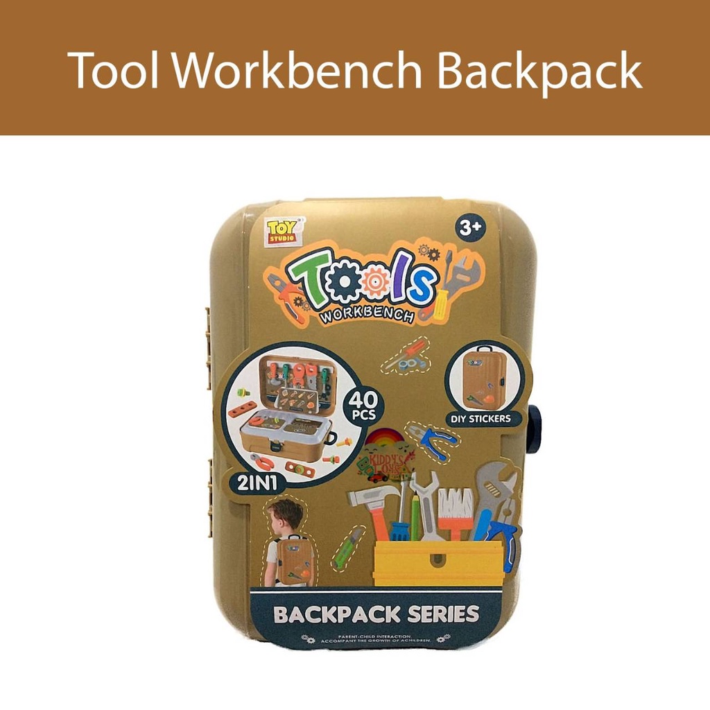 Jual Mainan Anak Tool Box Mini Backpack Workbench Alat Tukang Perkakas ...