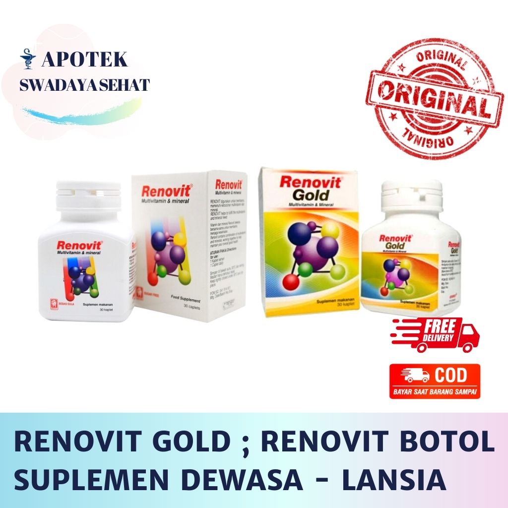 Jual RENOVIT GOLD Dan RENOVIT BOTOL Isi 30 Tablet Multivitamin Dewasa