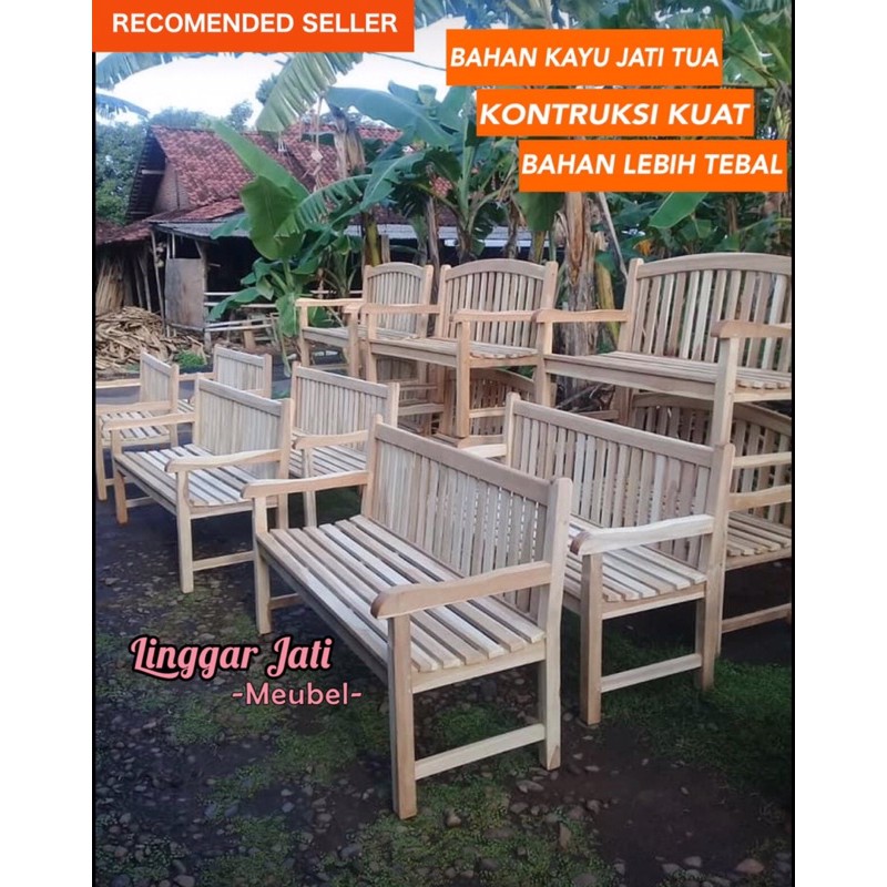 Jual Bangku Taman Bangku Kebon Kursi Tunggu Kayu Jati Bench Kursi Teras