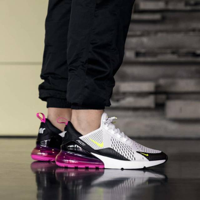 Nike air max 270 white volt laser fuchsia best sale