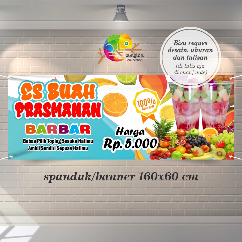 Jual Spanduk Banner Es Buah Prasmanan Model Nyamping