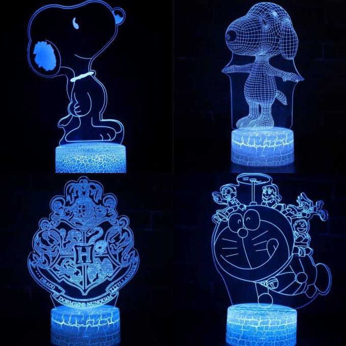 Jual Lampu Tidur LED Lamp USB 3D Illusion Karakter Unik Lucu Disney ...