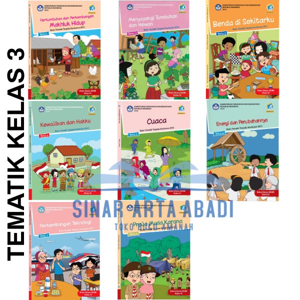 Jual Buku tematik SD kelas 3 tema 1 2 3 4 5 6 7 8 kurikulum 2013 revisi ...