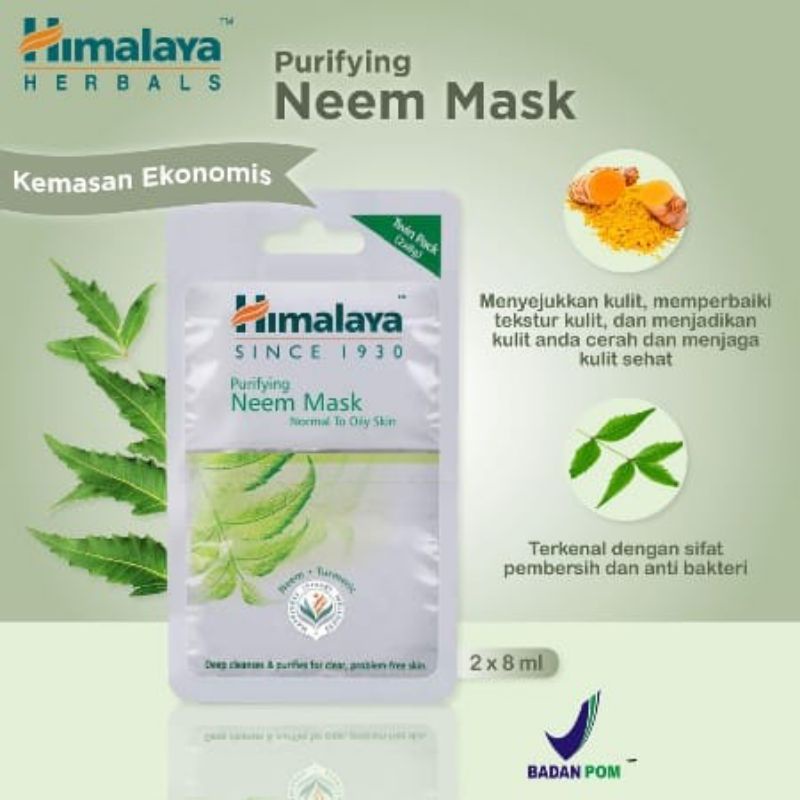 Jual Himalaya Purifying Neem Mask 8ml x 2 sachet (Twin Pack) | Shopee ...