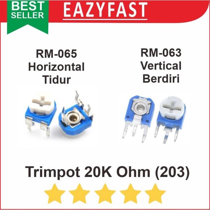 Jual Trimpot 203 R20K R 20 K Ohm Potensio Variable Resistor VR Trimmer ...