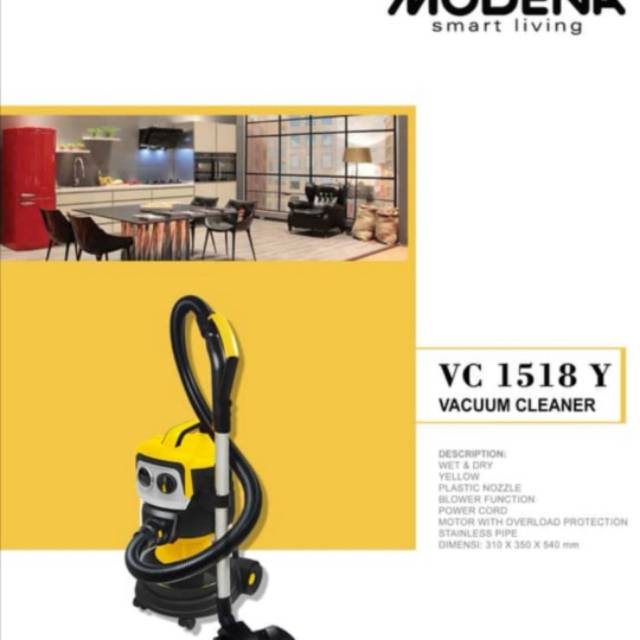 Jual Vacuum Cleaner Basah dan Kering Modena VC 1518 Y Garansi Resmi