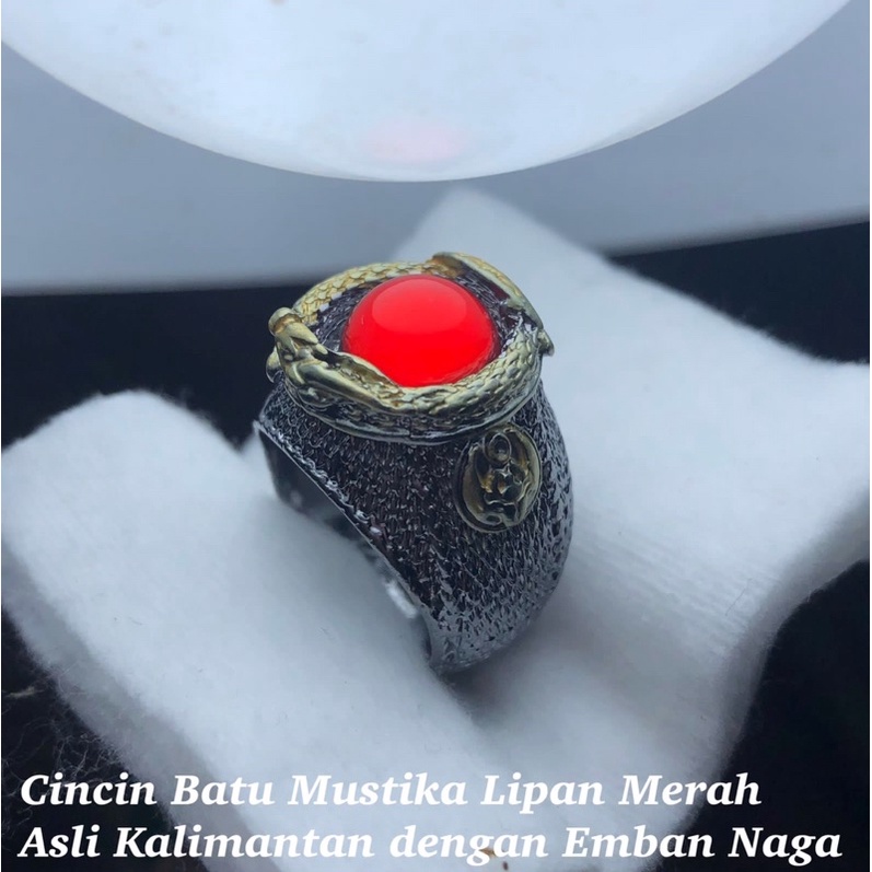 Jual Cincin Batu Mustikaa Lipan Merah Asli Dengan Emban Naga Shopee Indonesia